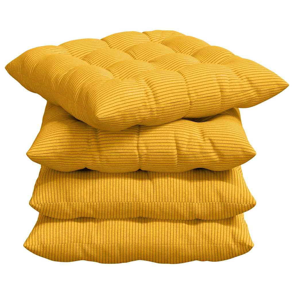 Jastučići za sjedenje 4 pcs Svijetlo žuta 40 x 40 x 6 cm