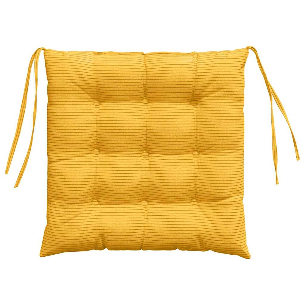 Jastučići za sjedenje 4 pcs Svijetlo žuta 40 x 40 x 6 cm