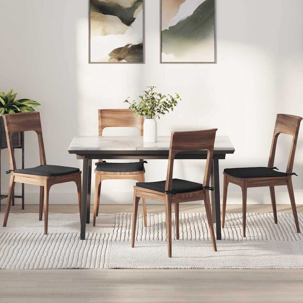 Jastučići za sjedenje 4 pcs Crna 40 x 40 x 3 cm tkanina