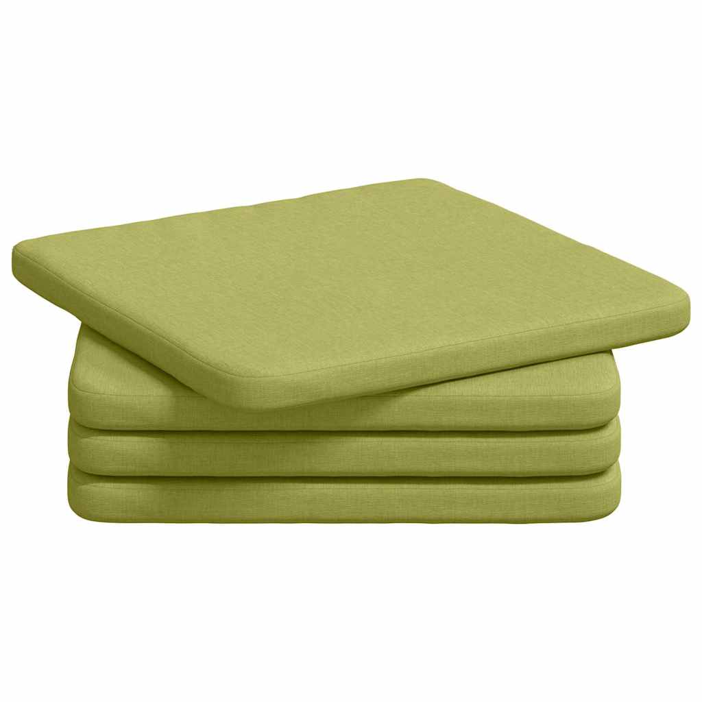 Jastučići za sjedenje 4 pcs Svijetlo zelena 40 x 40 x 3 cm
