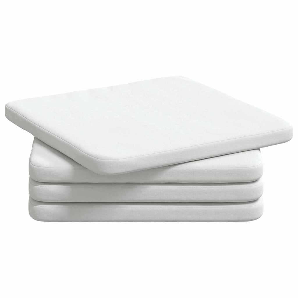 Jastučići za sjedenje 4 pcs Bijelo 40 x 40 x 3 cm tkanina