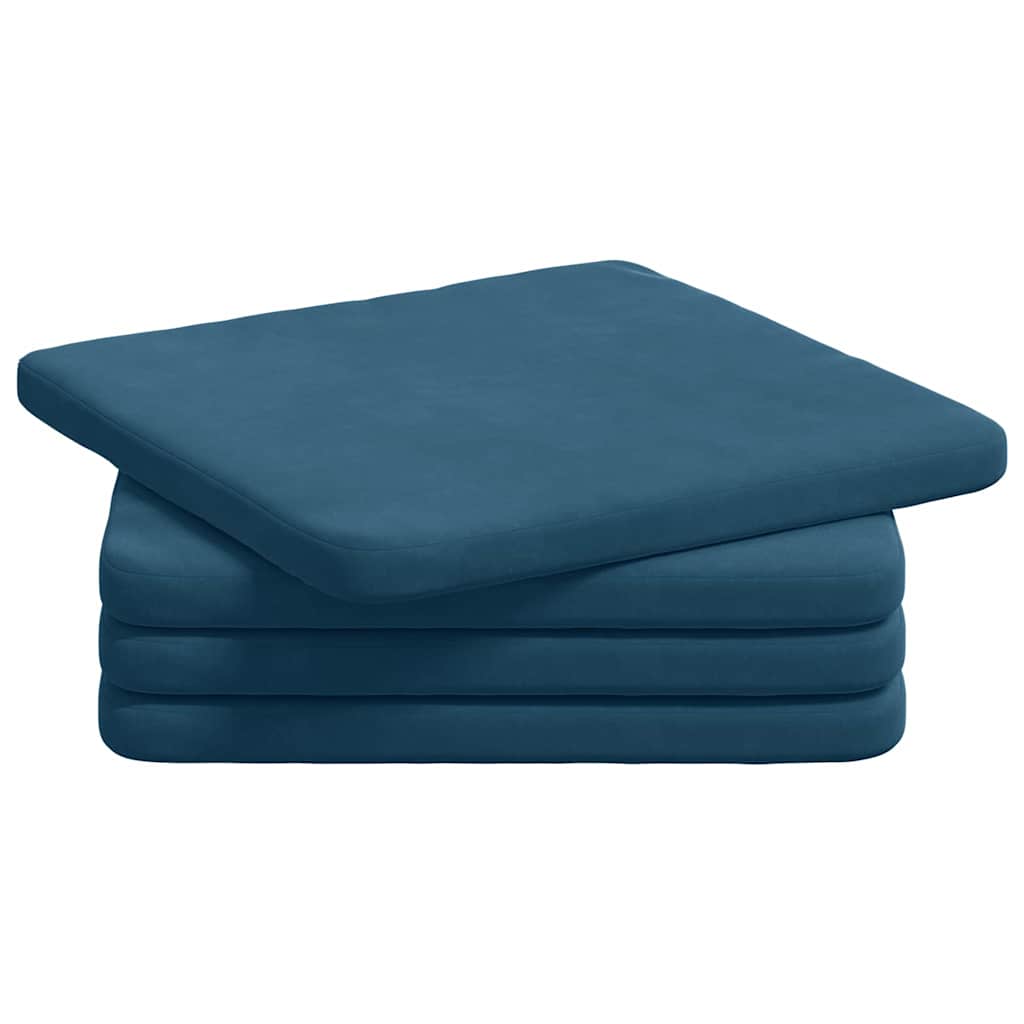 Jastučići za sjedenje 4 pcs Plava 40 x 40 x 3 cm Baršun