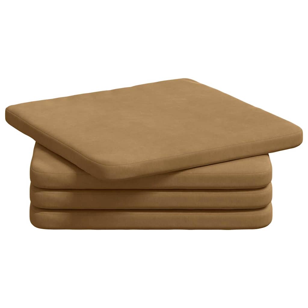 Jastučići za sjedenje 4 pcs Smeđa 40 x 40 x 3 cm Baršun