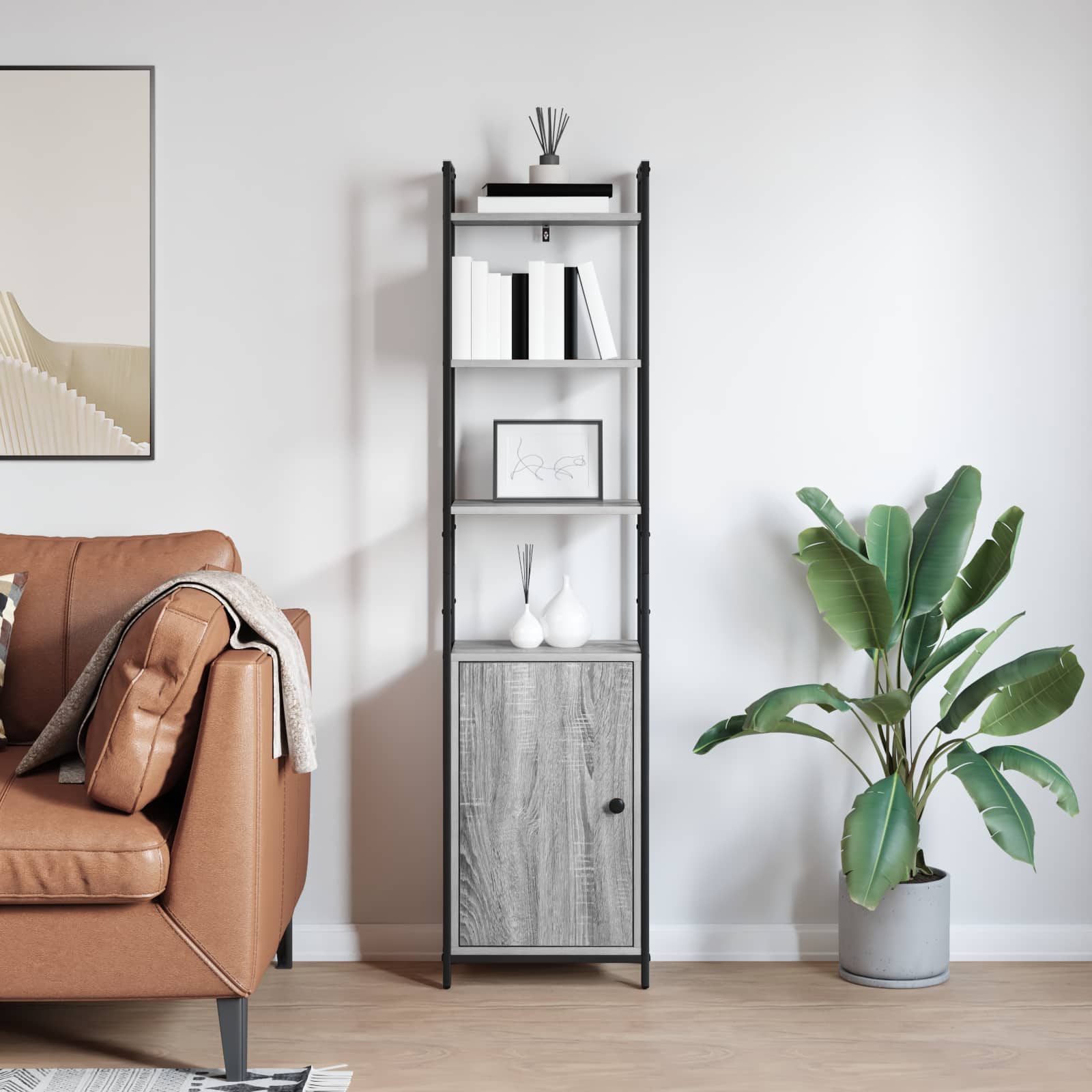 Ormarić za knjige Siva Sonoma 40 x 24 x 161 cm