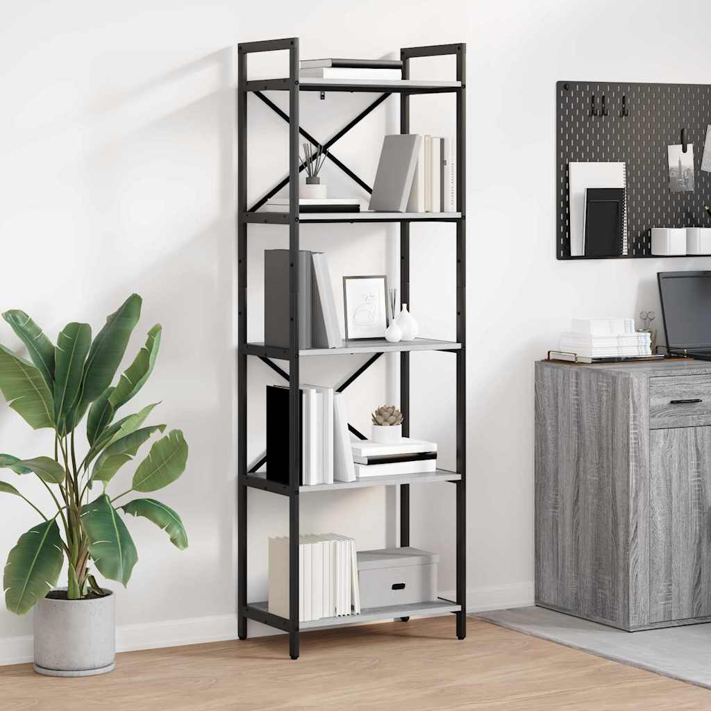 Polica Siva Sonoma 56 x 34 x 171 cm Konstruirano drvo