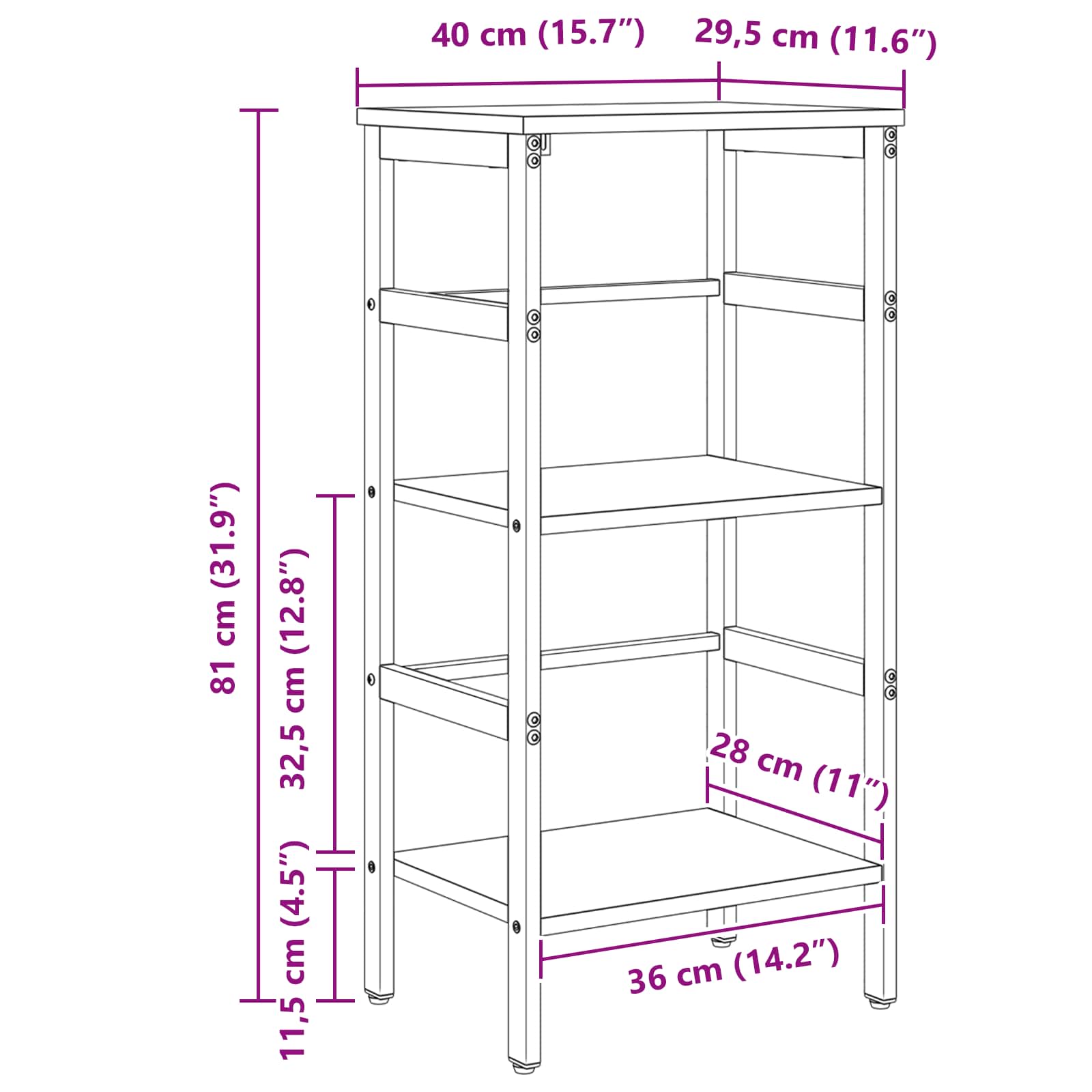 Polica Staro drvo 40 x 29,5 x 81 cm Konstruirano drvo
