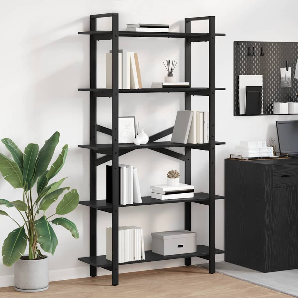 Polica Crni hrast 100 x 33,5 x 178 cm Konstruirano drvo