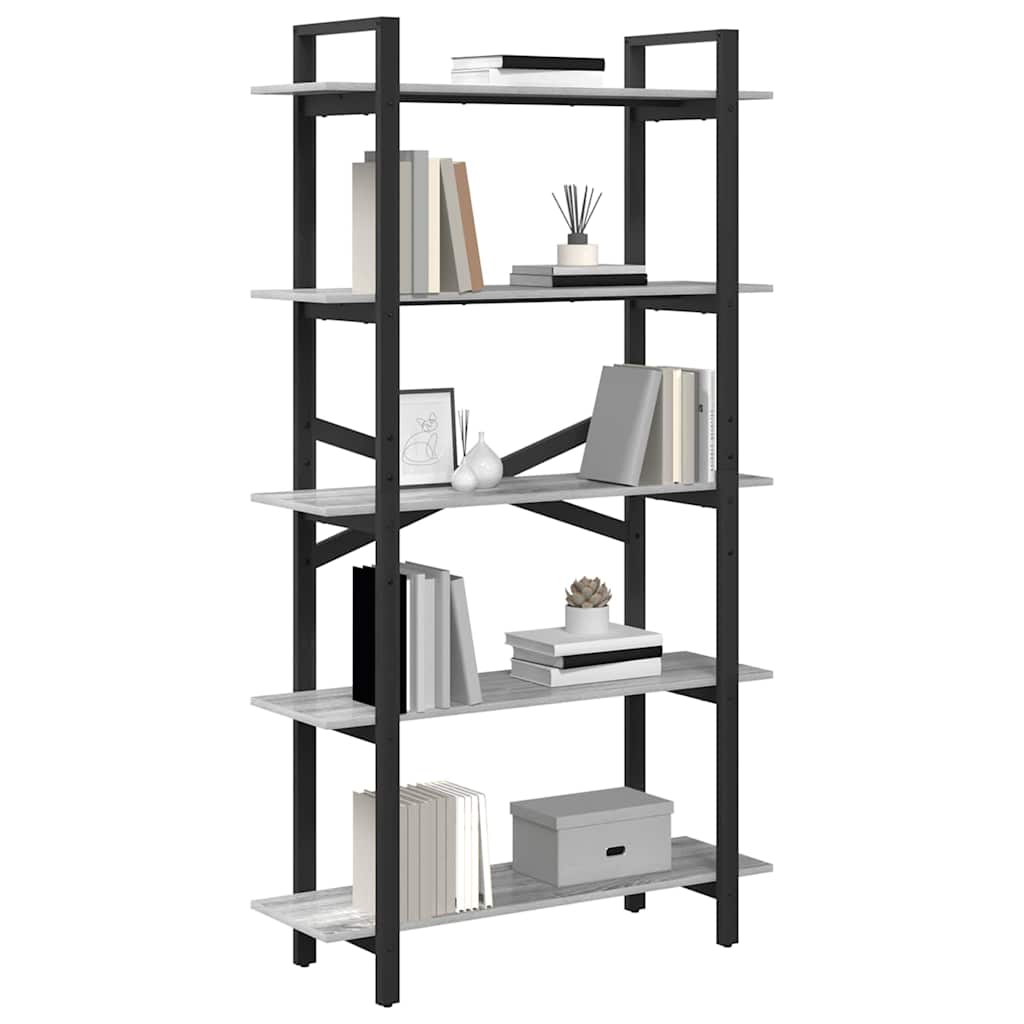 Polica Siva Sonoma 100 x 33,5 x 178 cm Konstruirano drvo