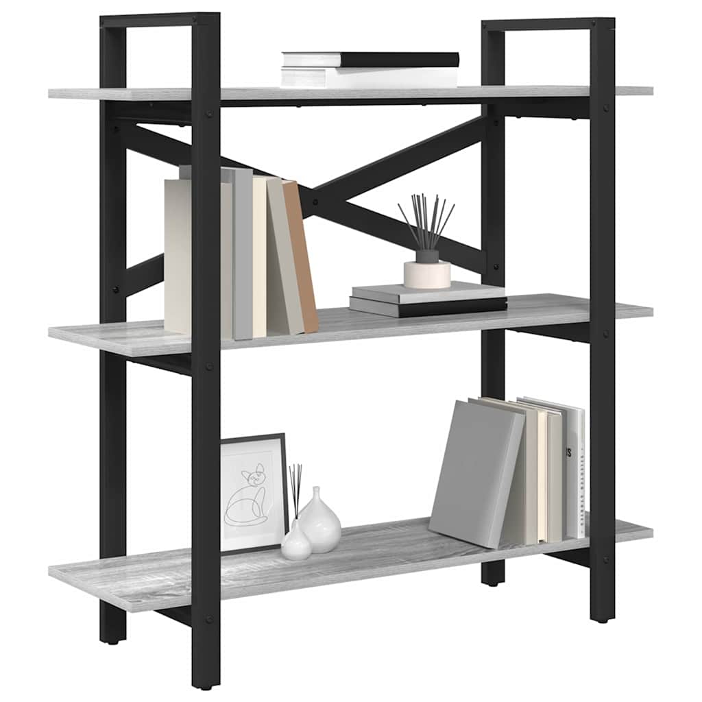 Polica Siva Sonoma 100 x 33,5 x 102 cm Konstruirano drvo
