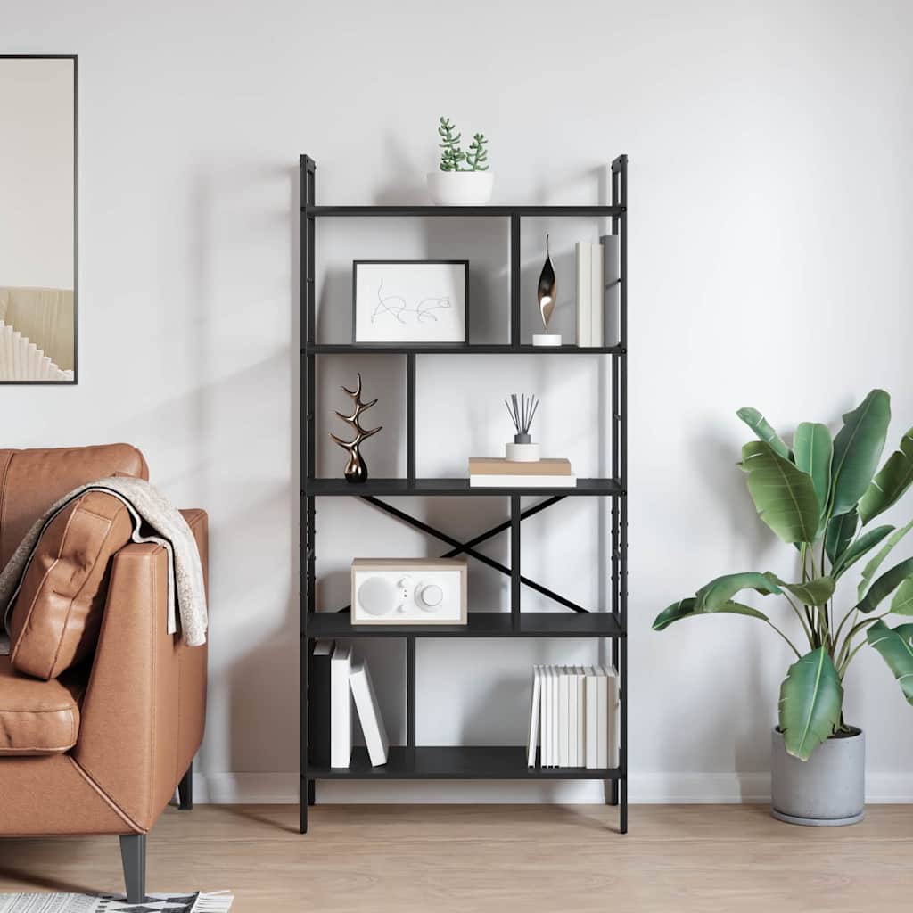 Polica Crni hrast 75 x 30 x 156 cm Konstruirano drvo