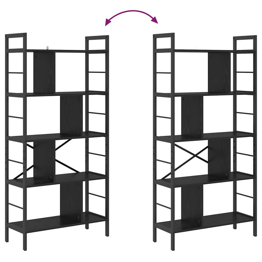 Polica Crni hrast 75 x 30 x 156 cm Konstruirano drvo