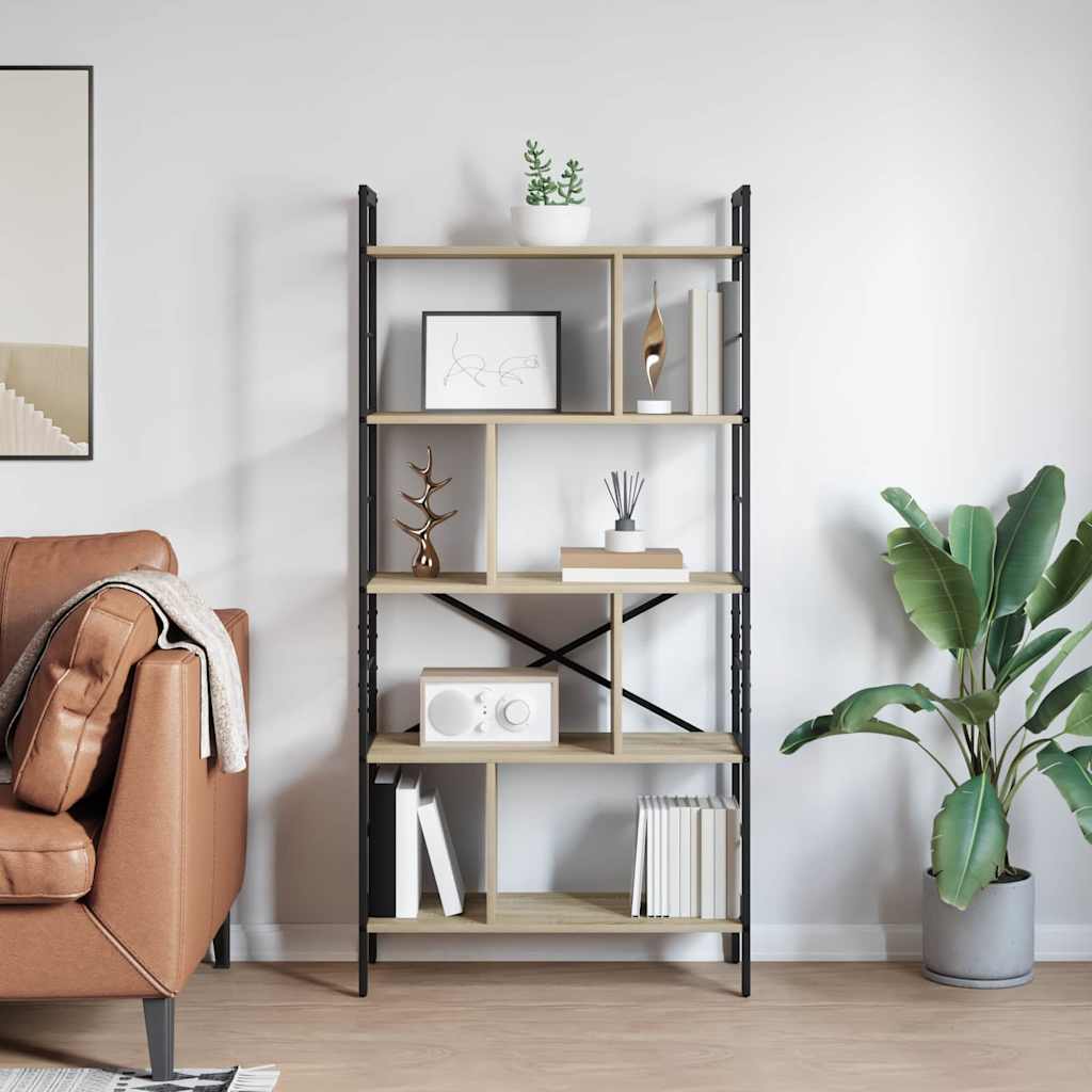 Polica Sonoma hrast 75 x 30 x 156 cm Konstruirano drvo