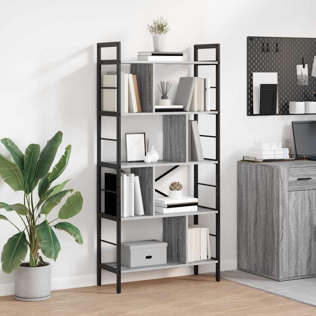 Polica Siva Sonoma 75 x 30 x 156 cm Konstruirano drvo