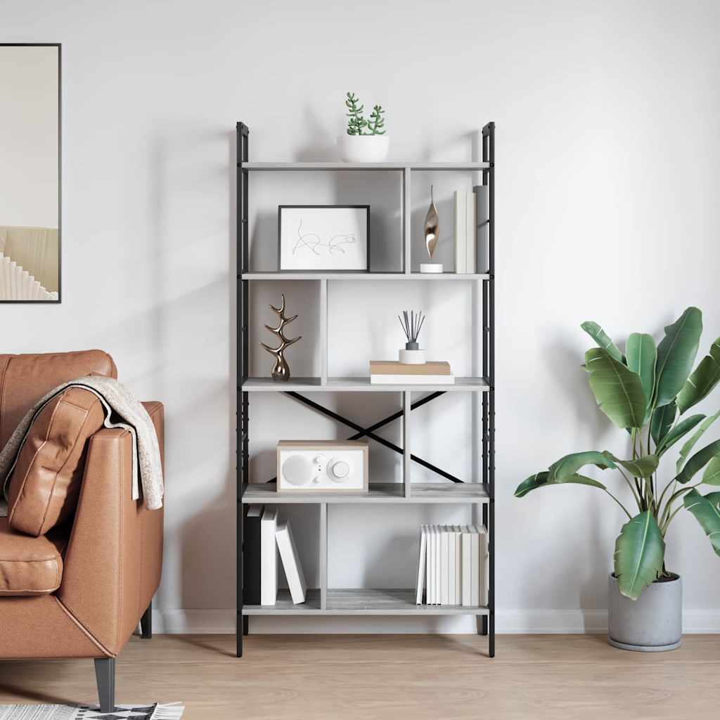 Polica Siva Sonoma 75 x 30 x 156 cm Konstruirano drvo