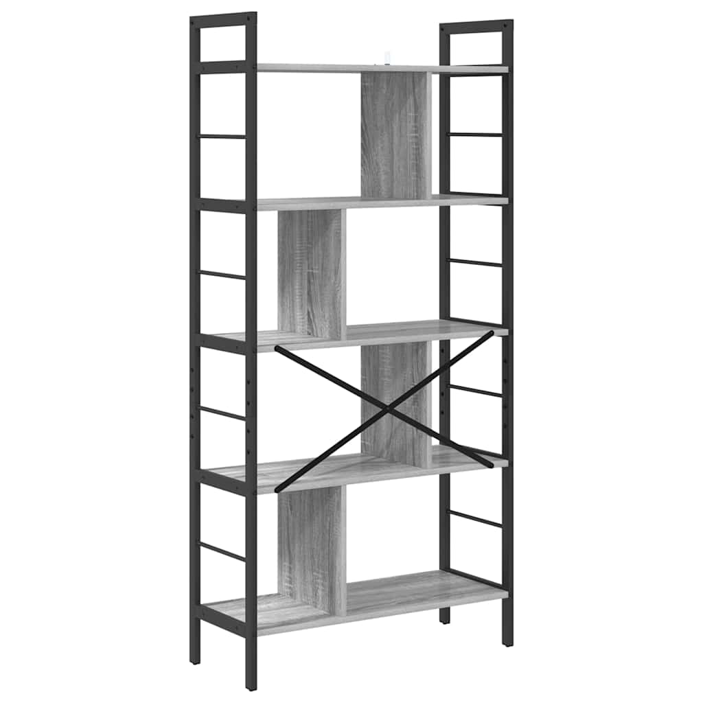 Polica Siva Sonoma 75 x 30 x 156 cm Konstruirano drvo