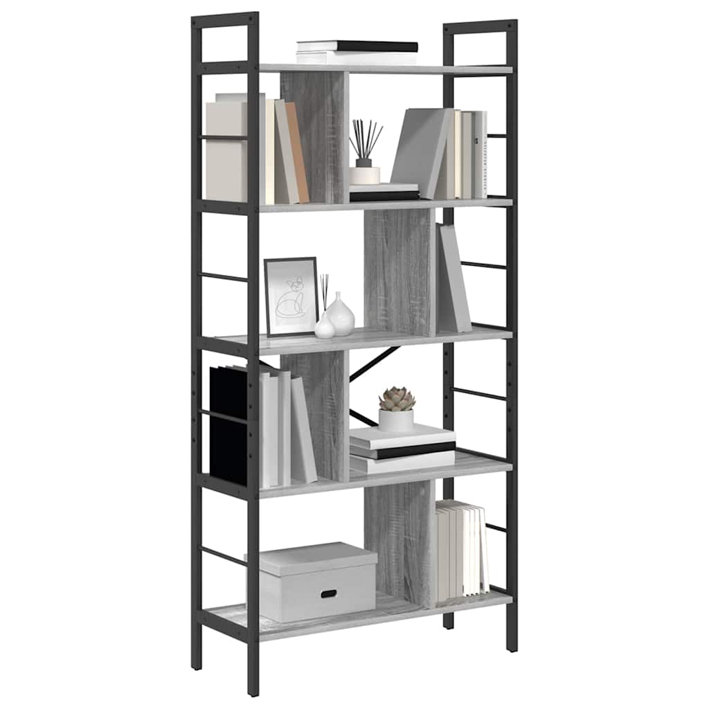Polica Siva Sonoma 75 x 30 x 156 cm Konstruirano drvo