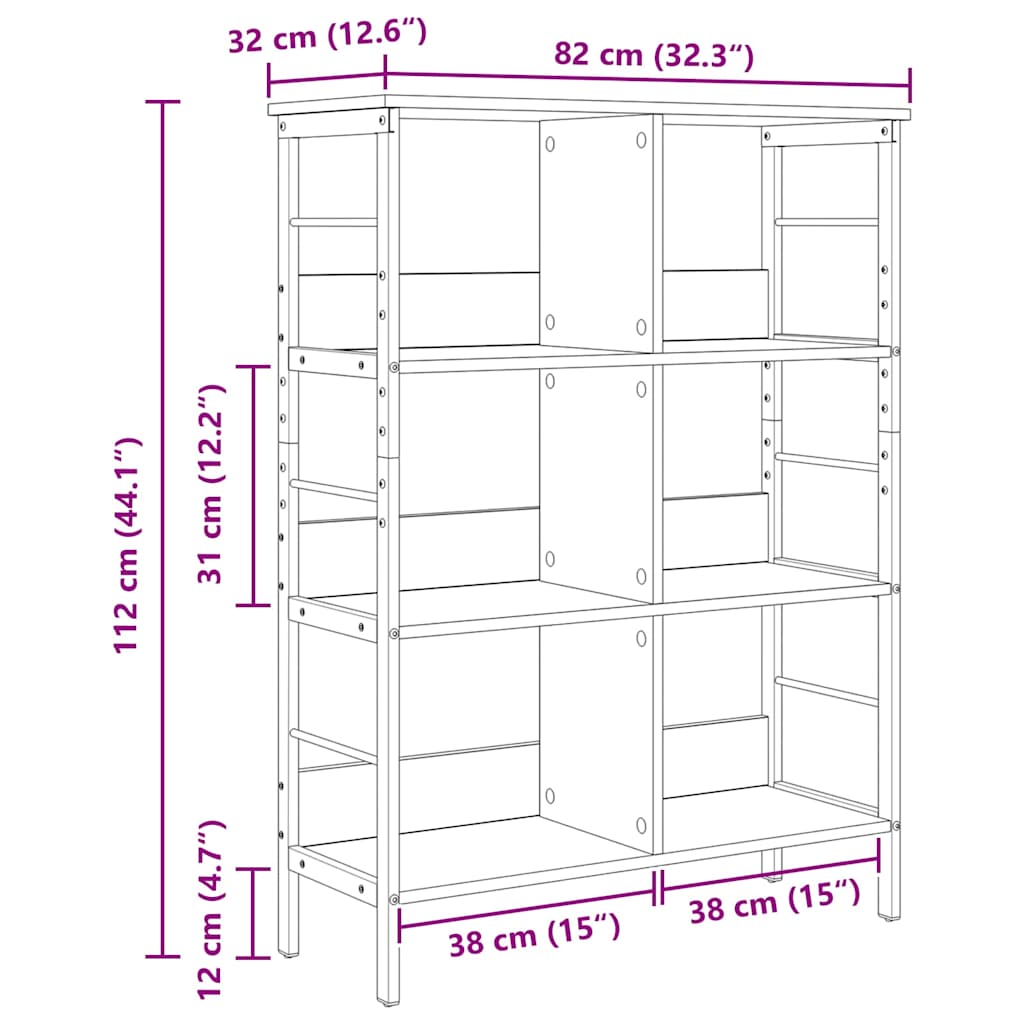 Polica Dimljeni hrast 82 x 32 x 112 cm Konstruirano drvo