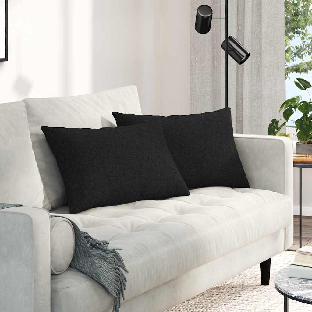 Jastučići za sofu 2 pcs Crna 60 x 40 cm tkanina