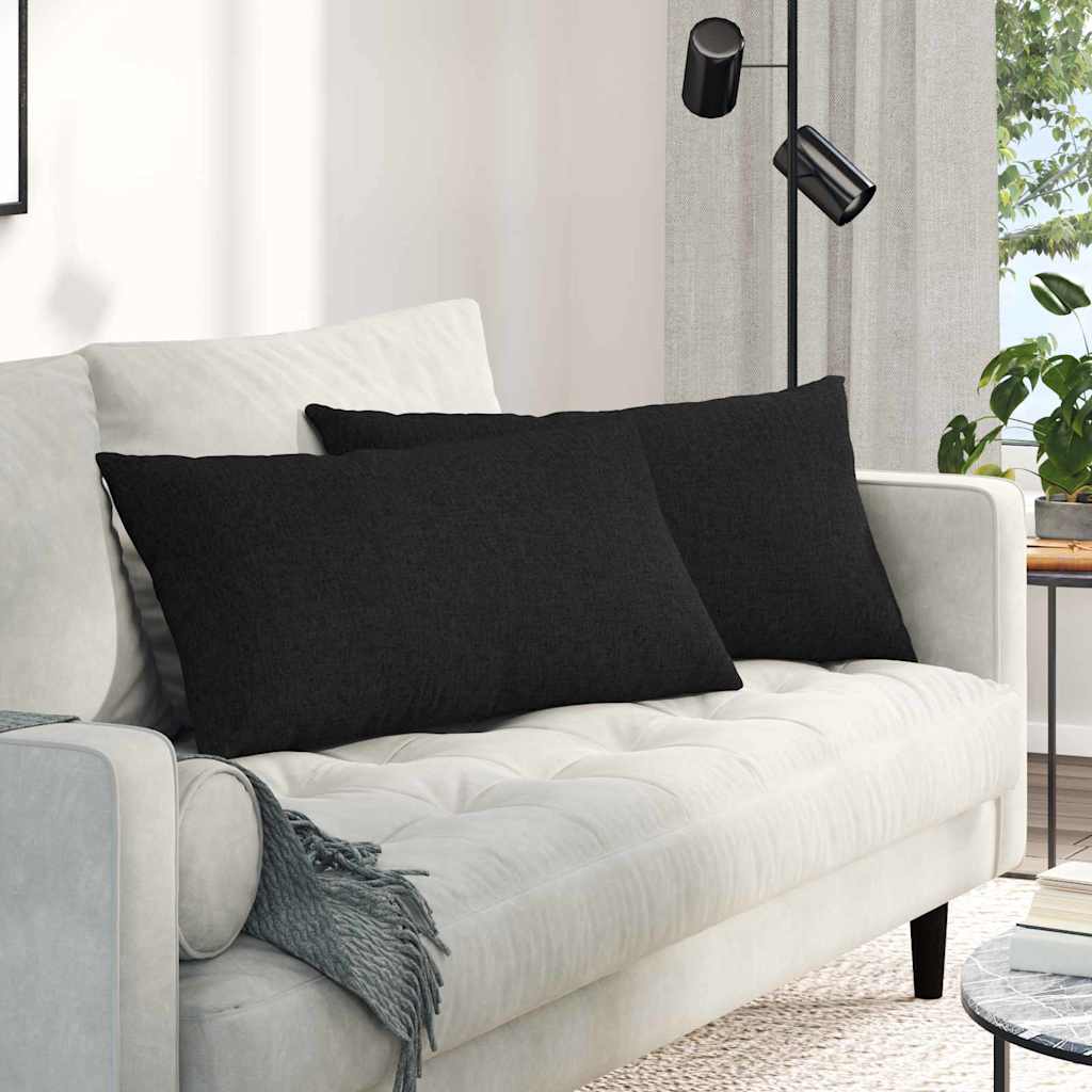 Jastučići za sofu 2 pcs Crna 80 x 40 cm tkanina
