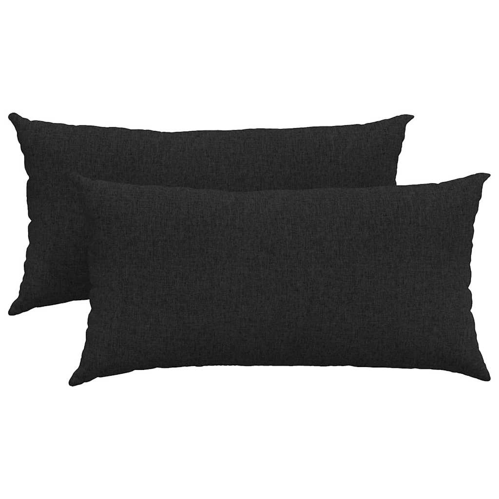 Jastučići za sofu 2 pcs Crna 80 x 40 cm tkanina