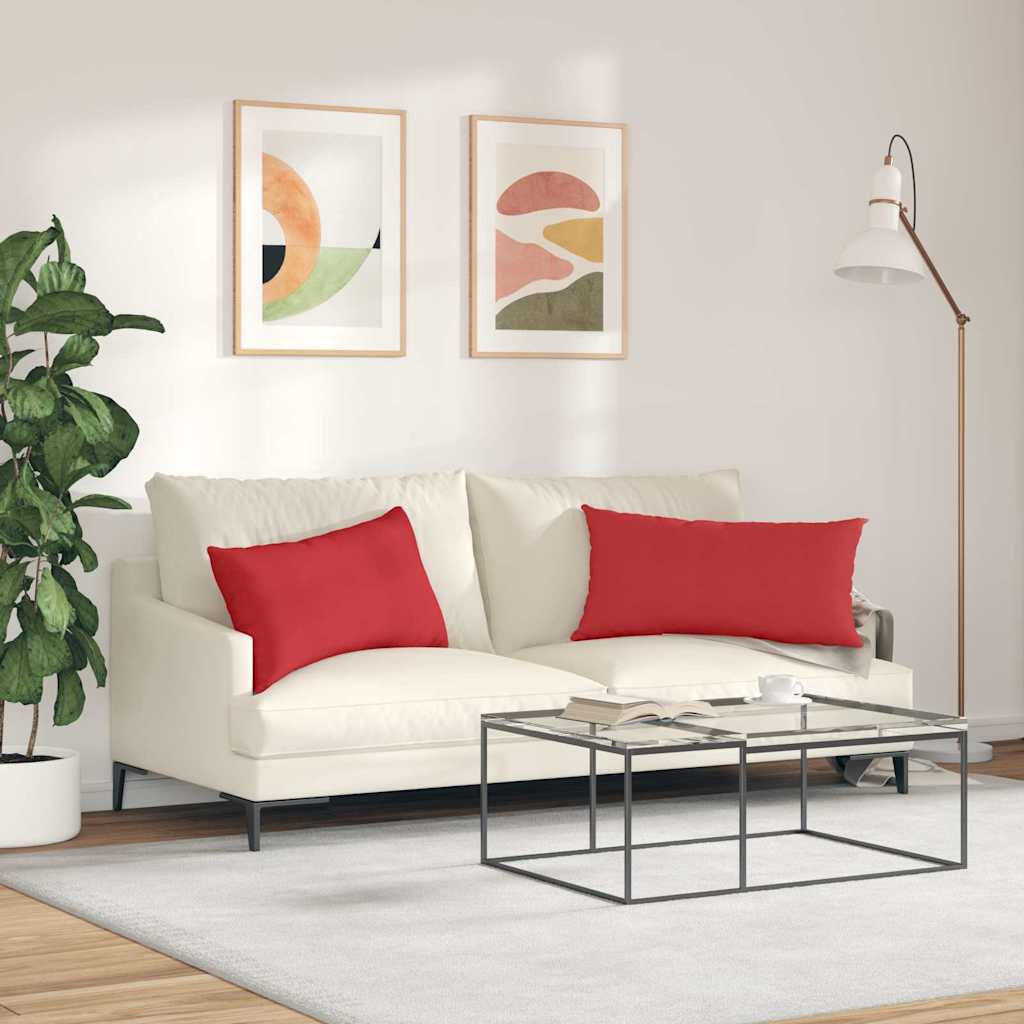 Jastučići za sofu 2 pcs Crvena 80 x 40 cm tkanina