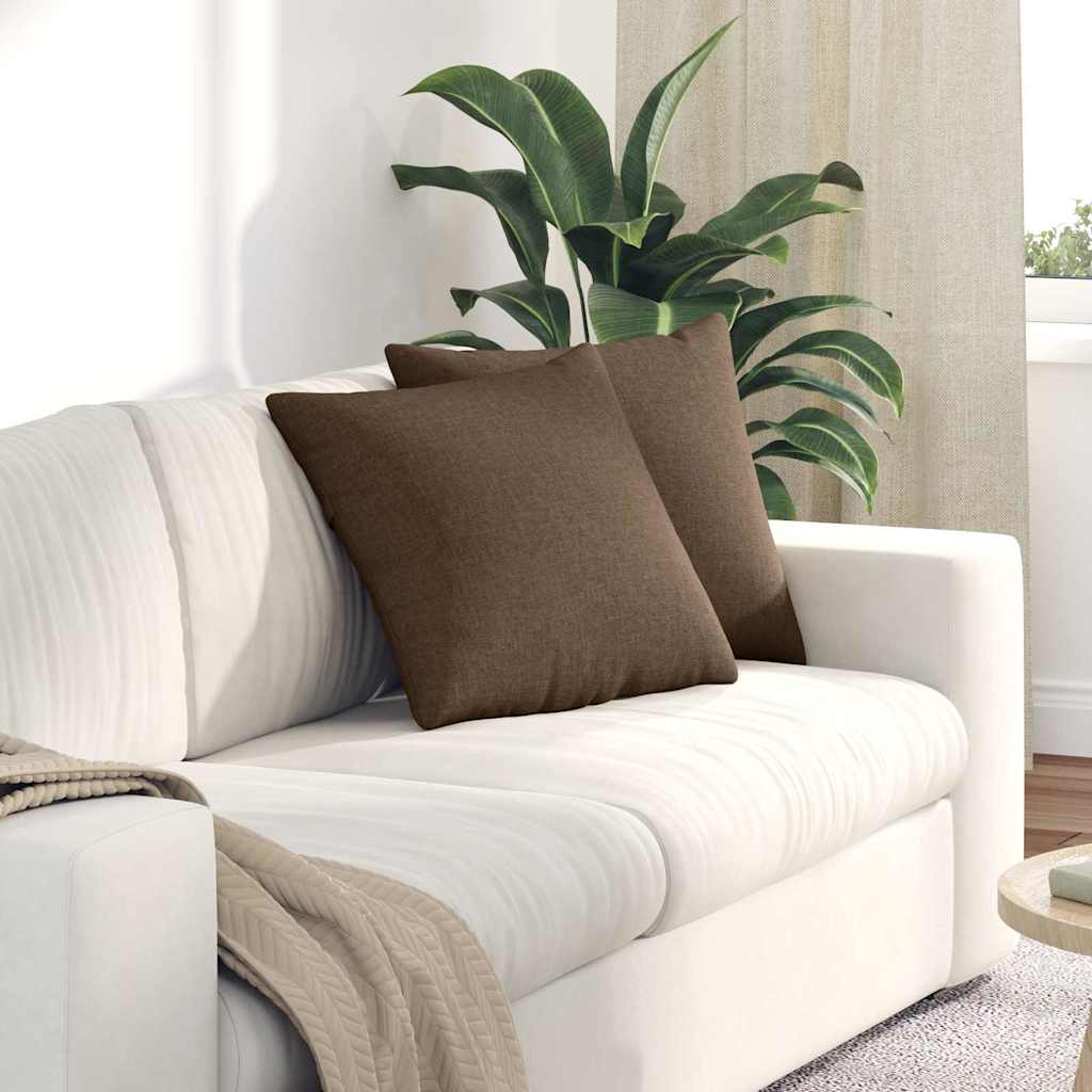 Jastučići za sofu 2 pcs Smeđa 45 x 45 cm tkanina
