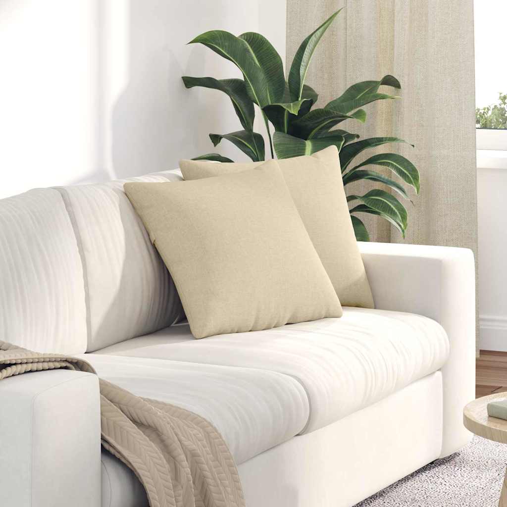 Jastučići za sofu 2 pcs Krema 45 x 45 cm tkanina