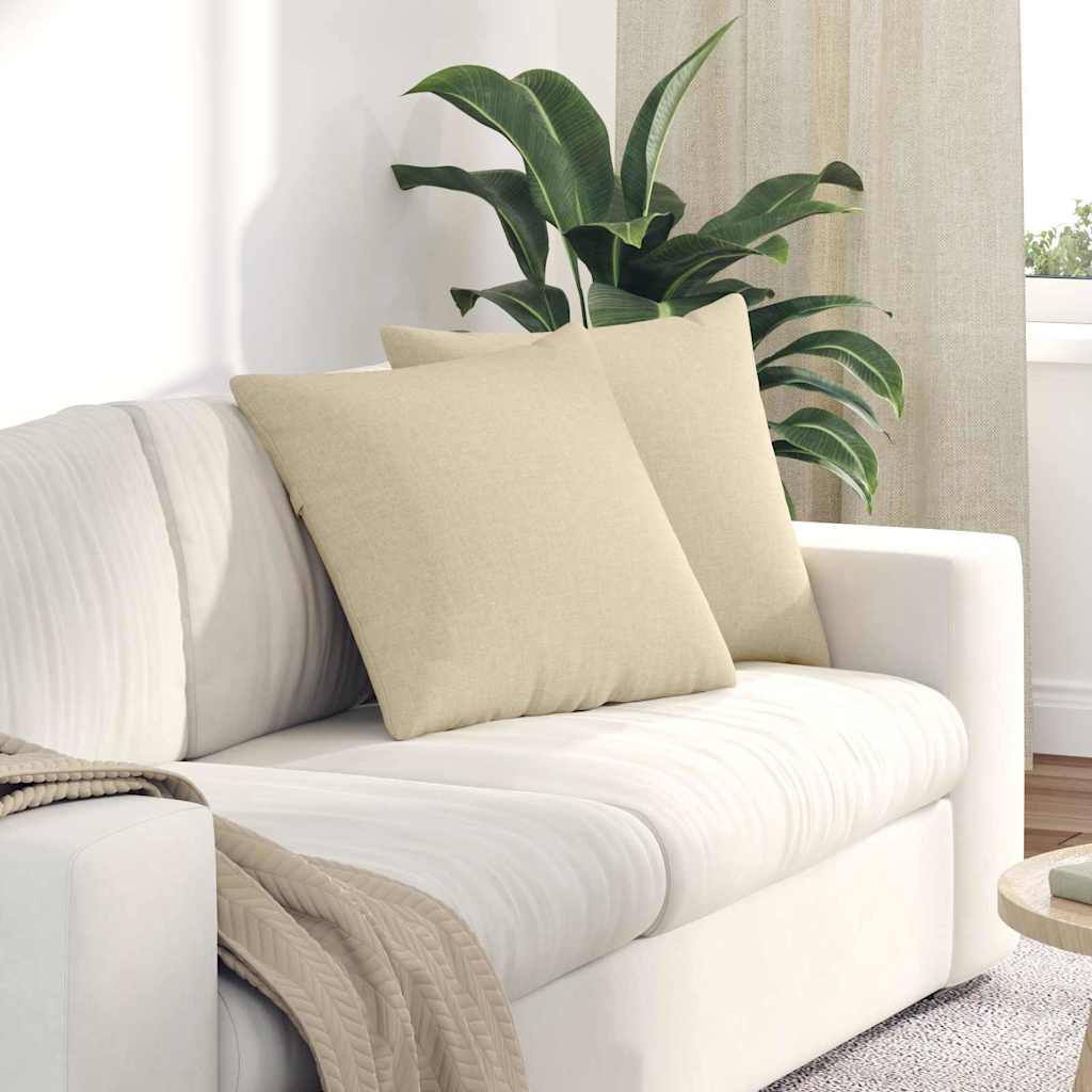 Jastučići za sofu 2 pcs Krema 50 x 50 cm tkanina
