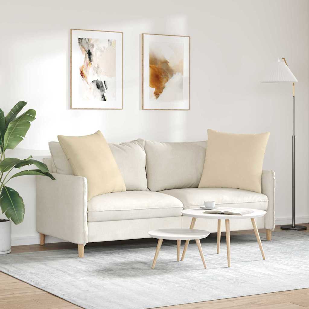 Jastučići za sofu 2 pcs Krema 60 x 60 cm tkanina