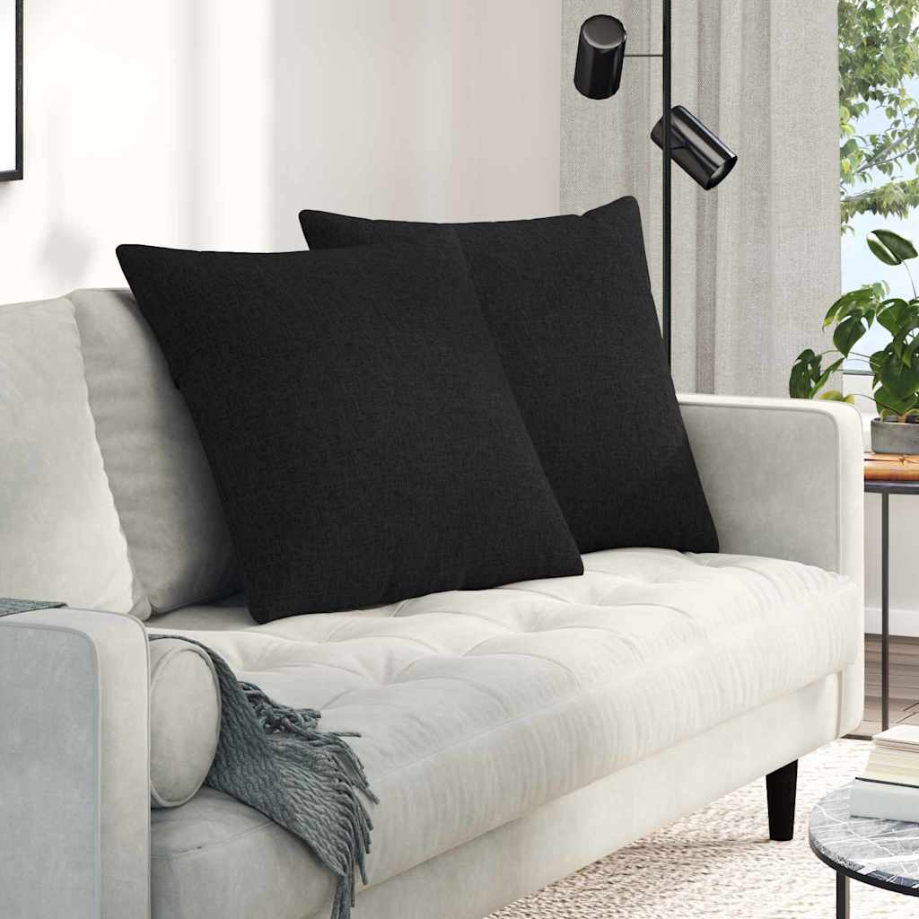 Jastučići za sofu 2 pcs Crna 80 x 80 cm tkanina
