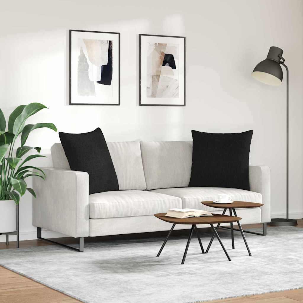 Jastučići za sofu 2 pcs Crna 80 x 80 cm tkanina