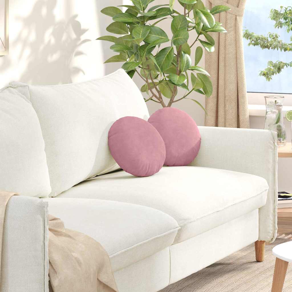 Jastučići za sjedenje 2 pcs Ružičasta Ø30 x 13 cm Baršun