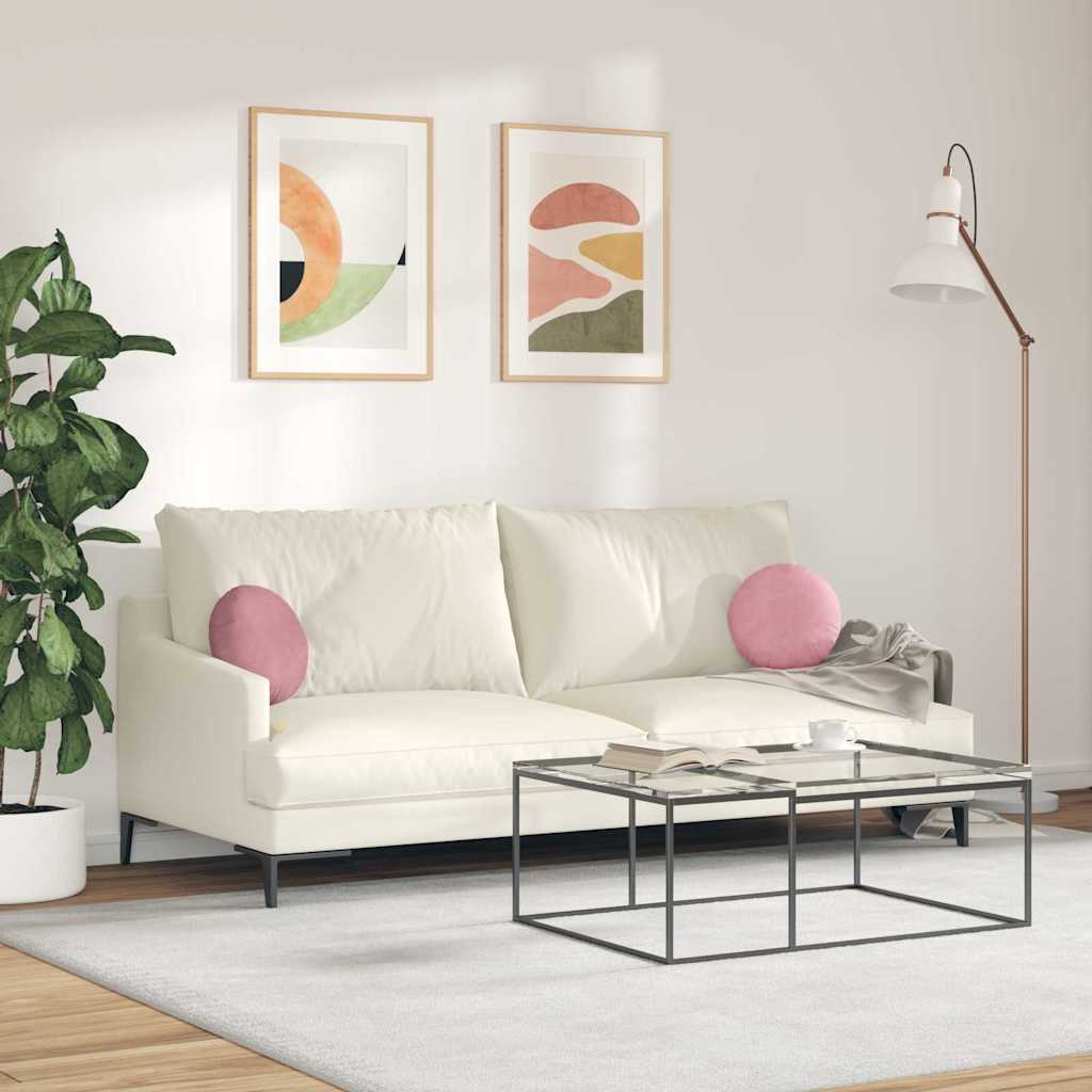 Jastučići za sjedenje 2 pcs Ružičasta Ø30 x 13 cm Baršun