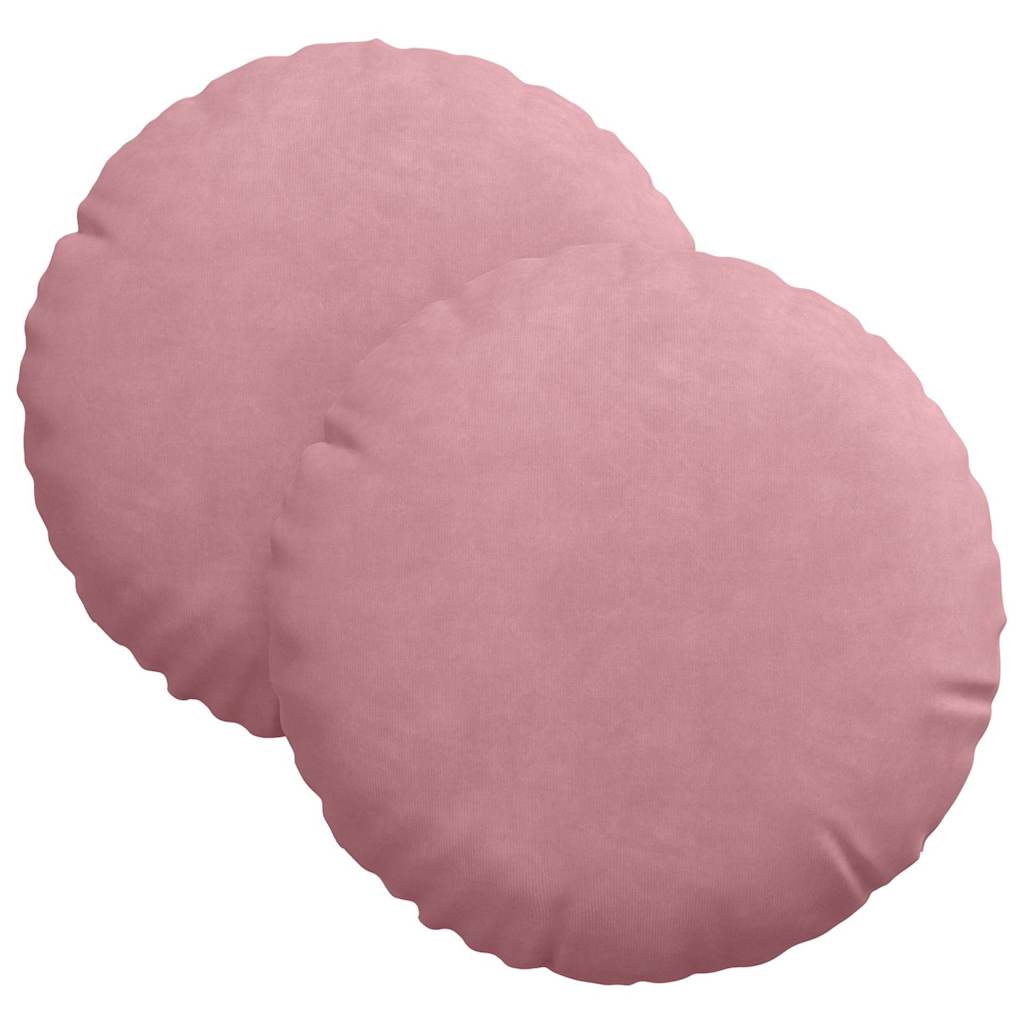 Jastučići za sjedenje 2 pcs Ružičasta Ø30 x 13 cm Baršun