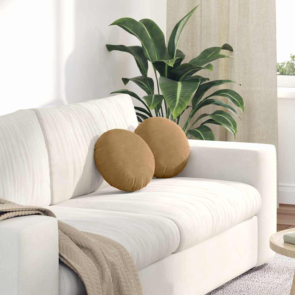 Jastučići za sjedenje 2 pcs Smeđa Ø30 x 13 cm Baršun