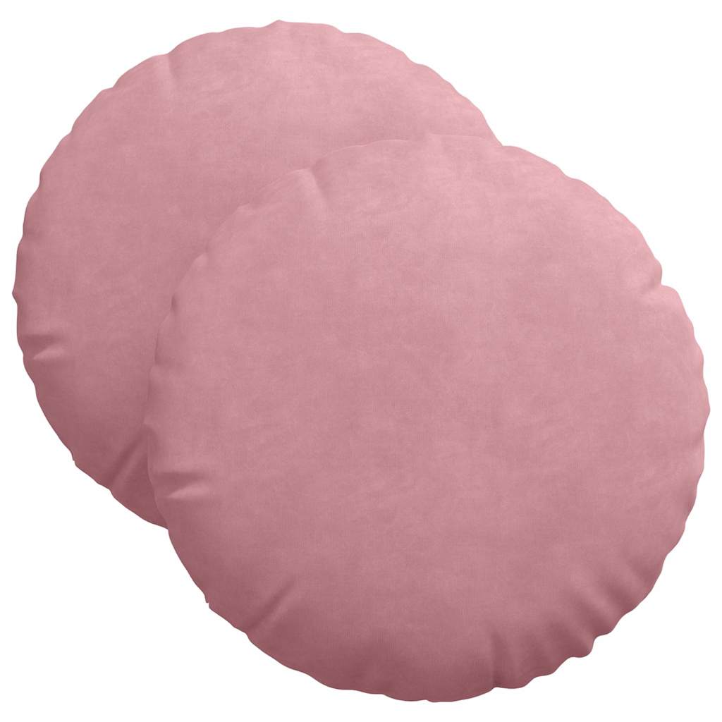 Jastučići za sjedenje 2 pcs Ružičasta Ø 40 x 13 cm Baršun