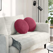 Jastučići za sjedenje 2 pcs Vinska crvena Ø 40 x 13 cm Baršun