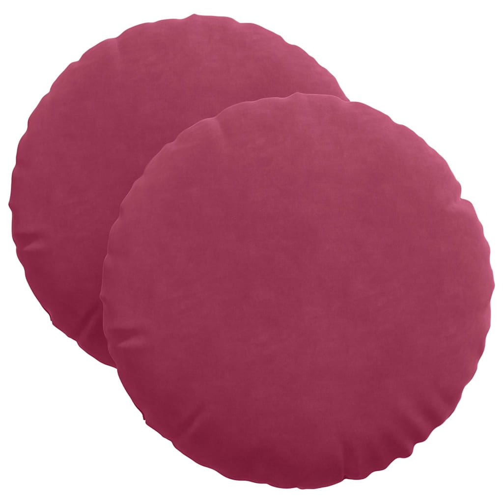 Jastučići za sjedenje 2 pcs Vinska crvena Ø 40 x 13 cm Baršun