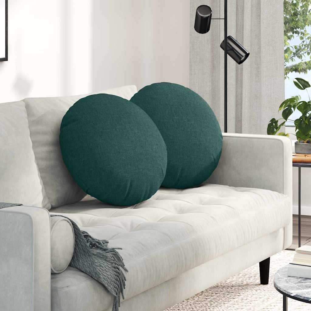 Jastučići za sjedenje 2 pcs Tamnozelena Ø50 x 19 cm tkanina