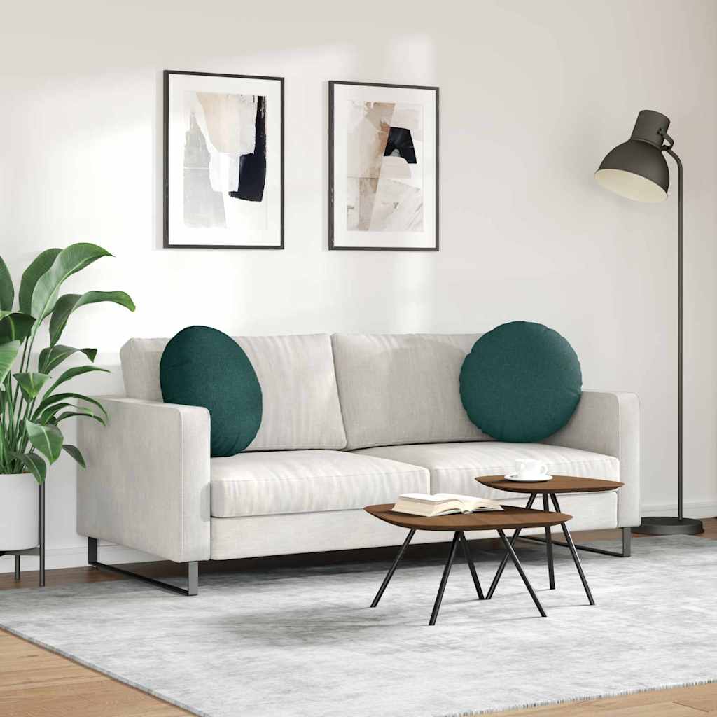 Jastučići za sjedenje 2 pcs Tamnozelena Ø50 x 19 cm tkanina