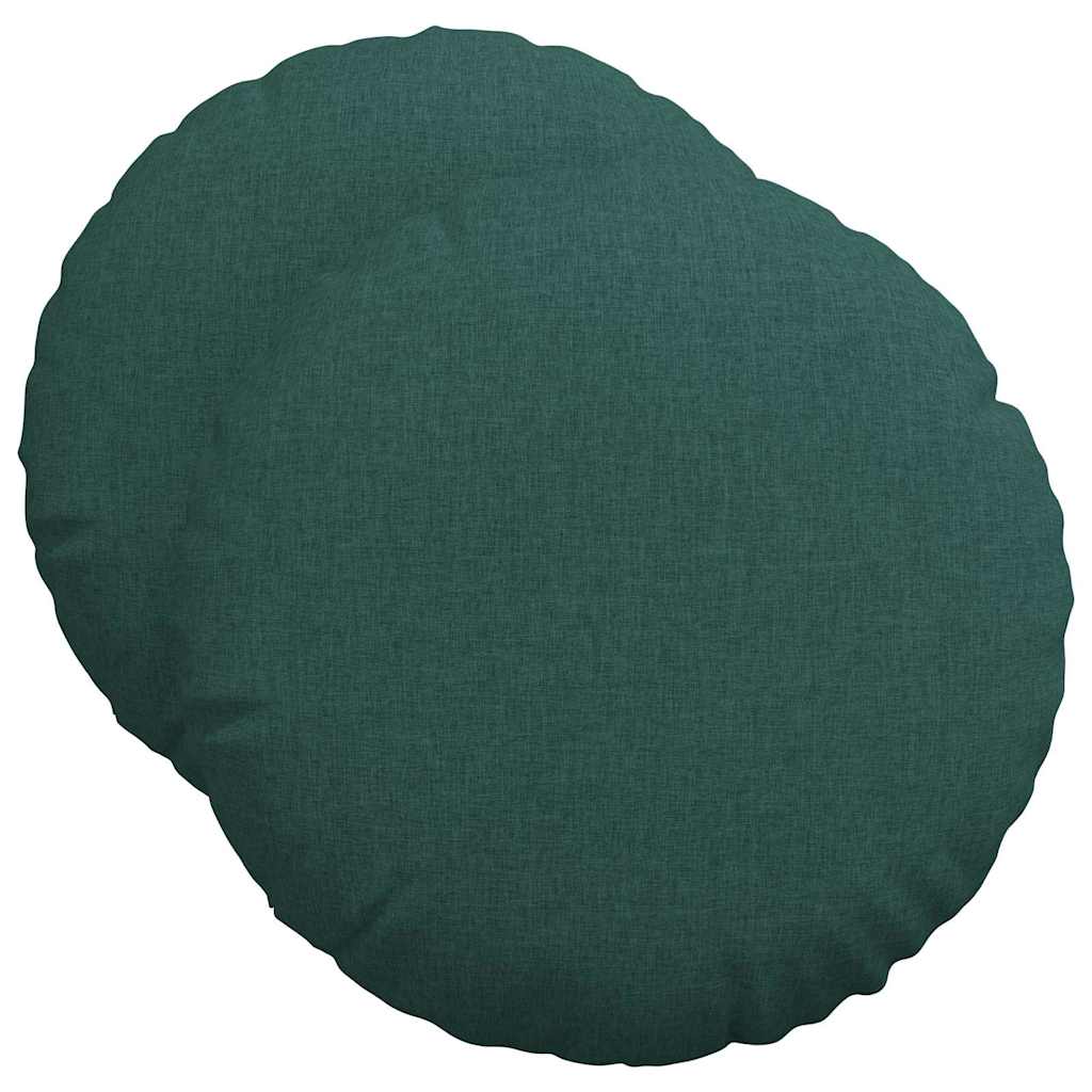 Jastučići za sjedenje 2 pcs Tamnozelena Ø50 x 19 cm tkanina