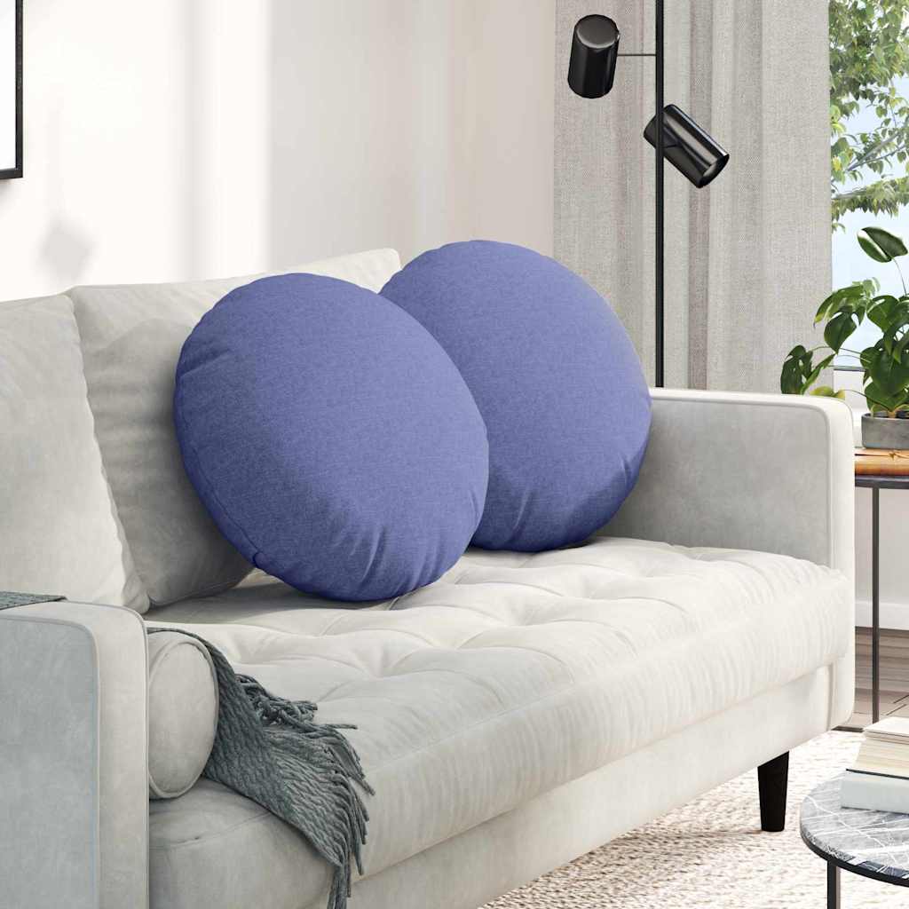 Jastučići za sjedenje 2 pcs Traper plava Ø50 x 19 cm tkanina