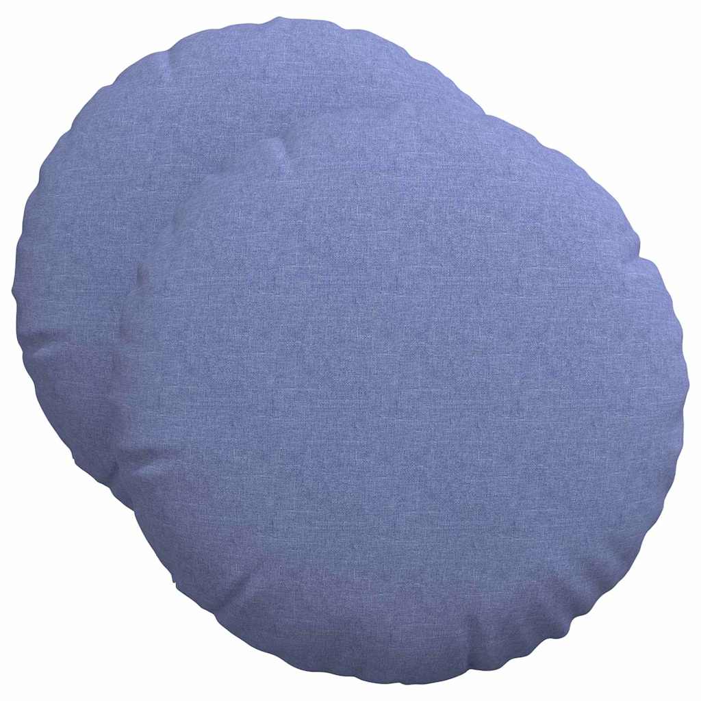 Jastučići za sjedenje 2 pcs Traper plava Ø50 x 19 cm tkanina