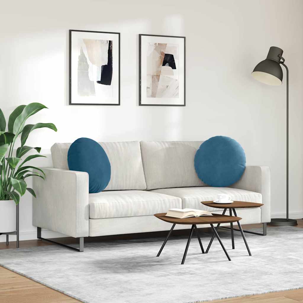 Jastučići za sjedenje 2 pcs Plava Ø50 x 19 cm Baršun