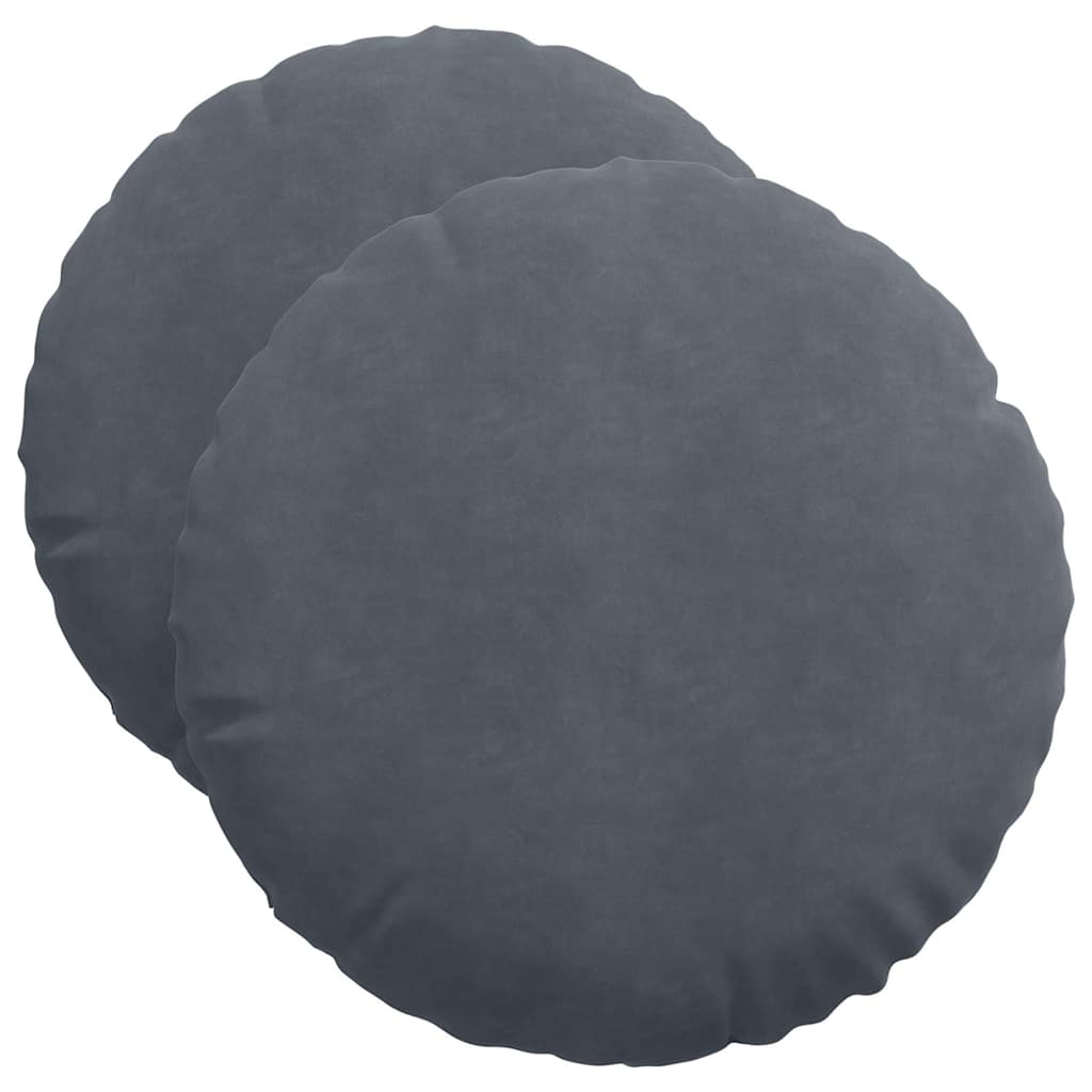 Jastučići za sjedenje 2 pcs Tamno siva Ø50 x 19 cm Baršun
