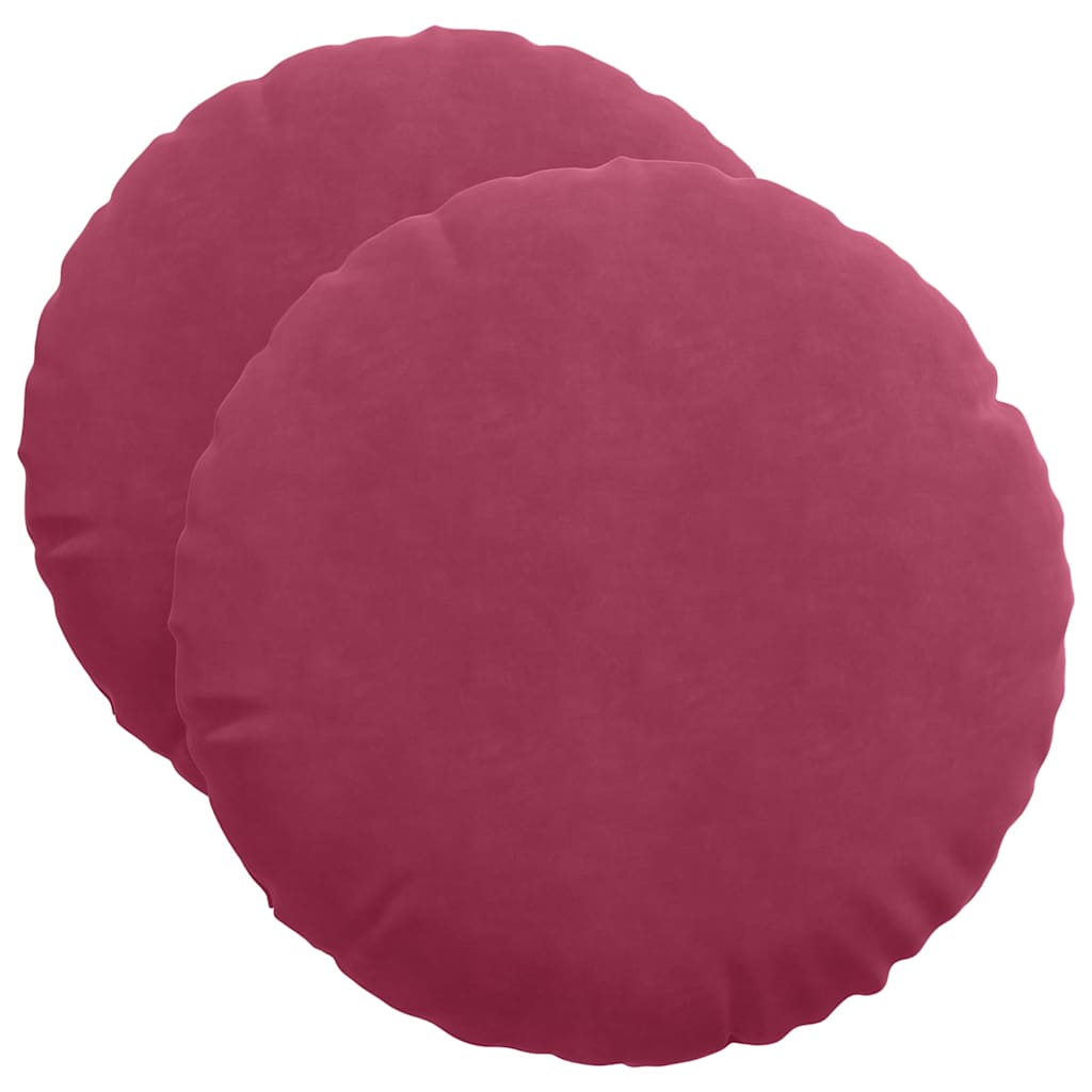 Jastučići za sjedenje 2 pcs Vinska crvena Ø50 x 19 cm Baršun