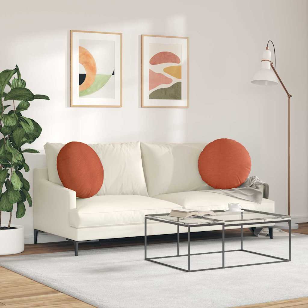 Jastučići za sjedenje 2 pcs Crvena narančasta Ø50 x 19 cm