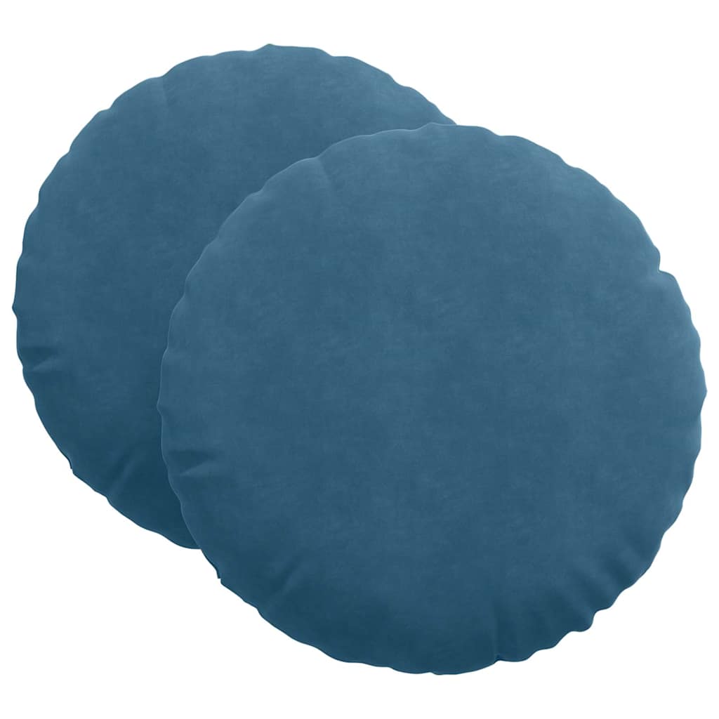 Jastučići za sjedenje 2 pcs Plava Ø60 x 21 cm Baršun
