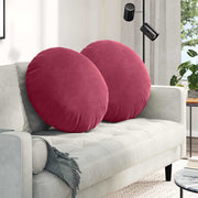 Jastučići za sjedenje 2 pcs Vinska crvena Ø60 x 21 cm Baršun