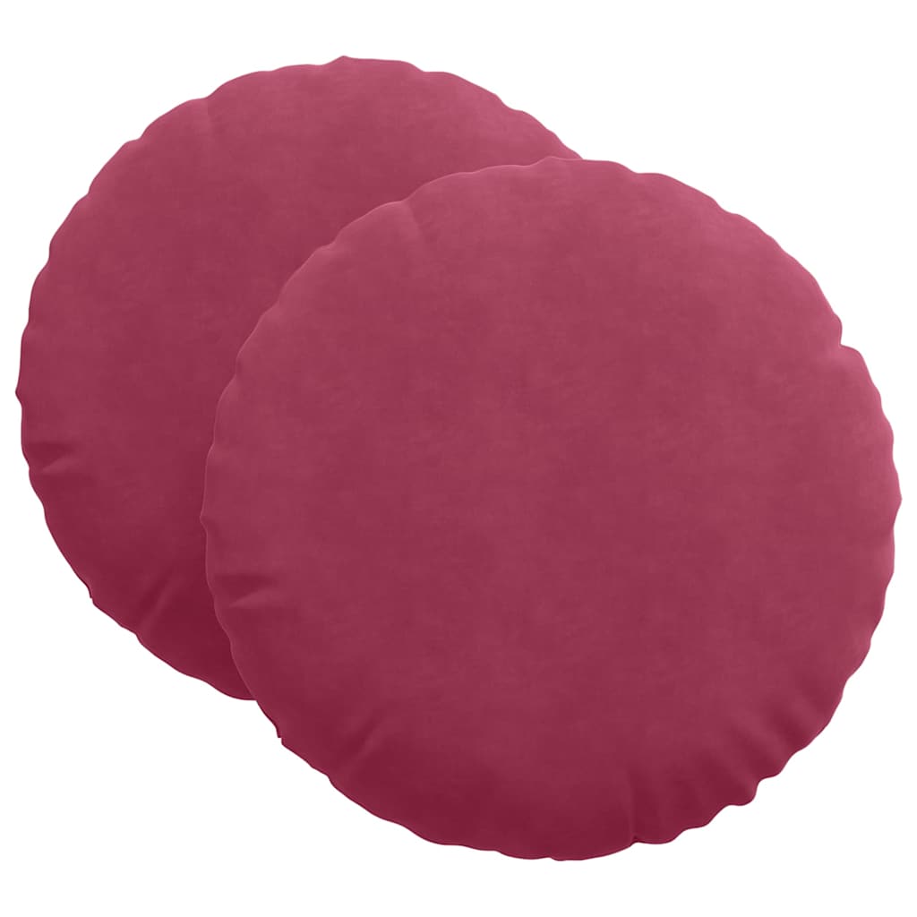 Jastučići za sjedenje 2 pcs Vinska crvena Ø60 x 21 cm Baršun
